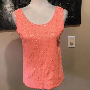 NWT J. Crew Sequined Tank Top with Stretch Arm Flattering Cut 100% Cotton-Size M